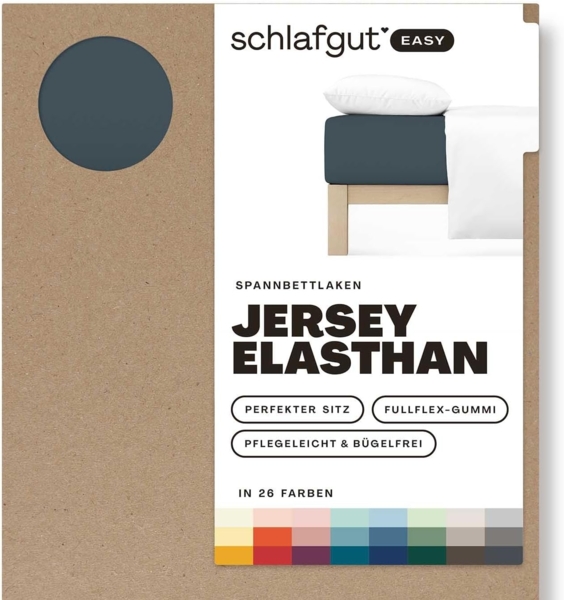 Schlafgut Spannbettlaken EASY Jersey Elasthan, Jersey, Gummizug: rundum, (1 Stück), MADE IN GREEN by OEKO-TEX®