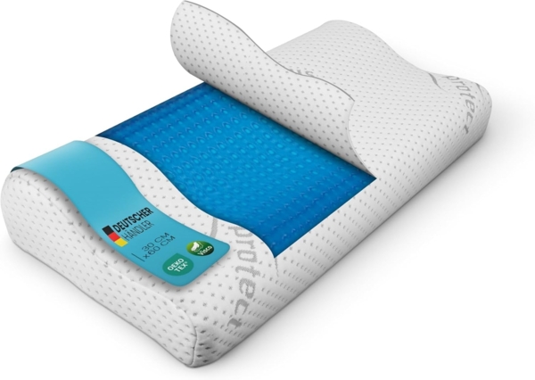 Bestlivings Nackenstützkissen Visco Kopfkissen, Füllung: Memory Foam, Seitenschläfer, Rückenschläfer, Bauchschläfer, Memory Foam Nackenkissen (Nackenstützkissen "Gel) Viscoelastisch