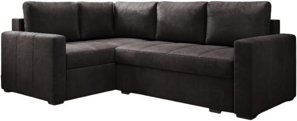 Designer Sofa Cortino mit Schlaffunktion und Stauraum Samt Dunkelbraun Links