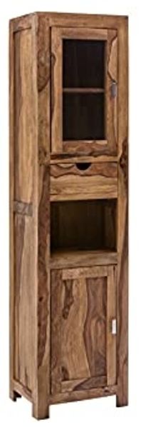 Hochschrank Badhochschrank Akazie Massivholz braun 45x185x35 cm massivum Laros Badezimmerschrank-hoch Wandschrank Landhausstil rustikal