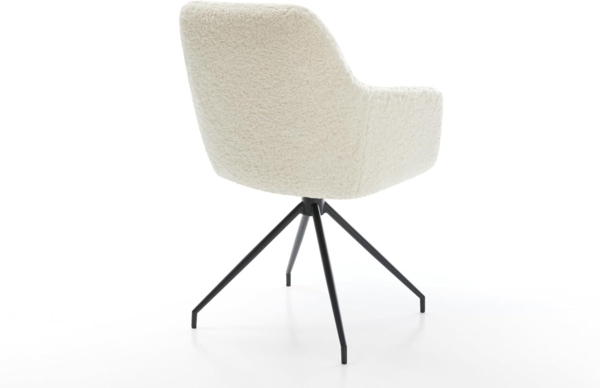 Esszimmerstuhl Pejo-Flex Teddystoff Beige Kreuzgestell konisch Schwarz Taschenfederkern Bild 6