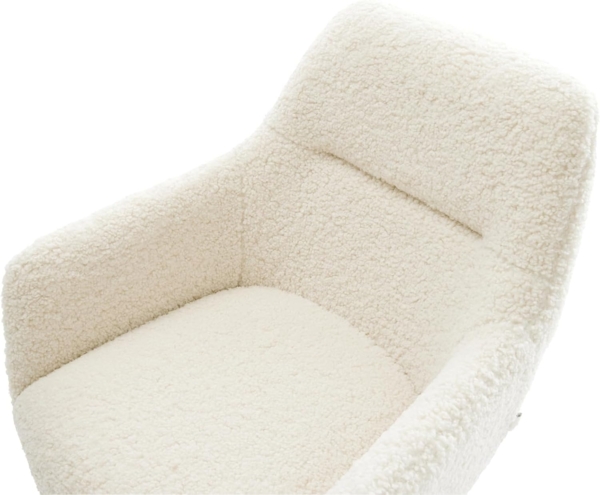 Esszimmerstuhl Pejo-Flex Teddystoff Beige Kreuzgestell konisch Schwarz Taschenfederkern Bild 5