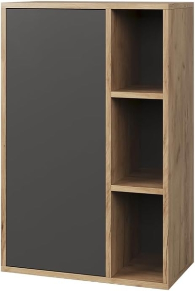 Hängeschrank Berno Goldkraft Eiche/Anthrazit 50.1 x 78.4 cm mit 3 offenen Fächern Vicco