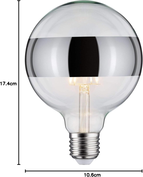 Paulmann 28681 LED Globe 6,5 Watt E27 Ringspiegel Silber Warmweiß dimmbar Bild 8