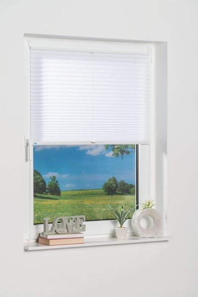 K-home Klemmfix-Plissee Weiß 50x130 cm (B x L) Lichtschutz +++ Moderne Crushed Optik +++ Bild 4