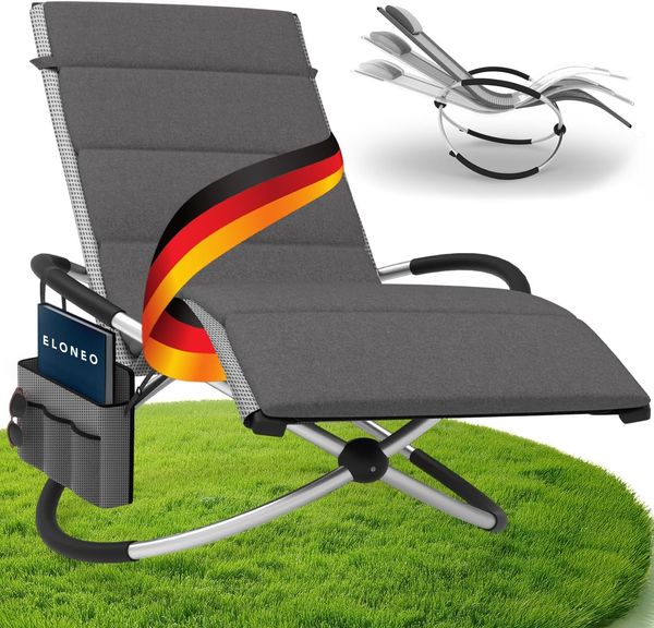 Relax-Schaukelliege grau-kariert mit Auflage