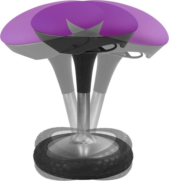 Topstar Sitness 20, ergonomischer Sitzhocker, Arbeitshocker, Bürohocker mit Schwingeffekt, Sitzhöhenverstellung, Bezug lila