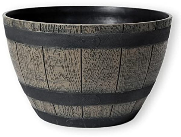 colourliving Pflanzkübel Pflanztopf rund 40 cm Weinfass-Optik Blumenkübel (1 St), Blumentopf, Blumenfass, wetterbeständig