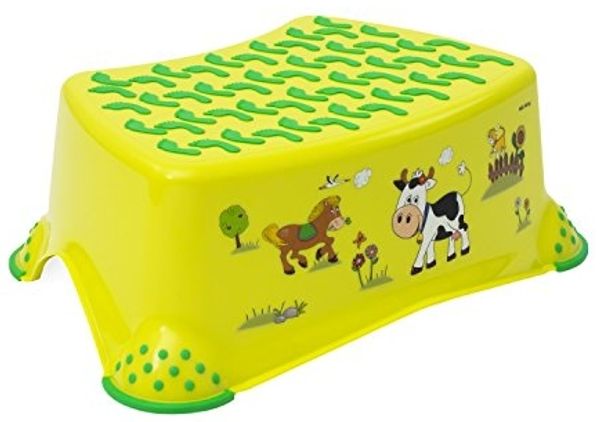keeeper Funny Farm Tritthocker, Ab ca. 3 bis ca. 14 Jahre, Anti-Rutsch-Funktion, Tomek, Grün