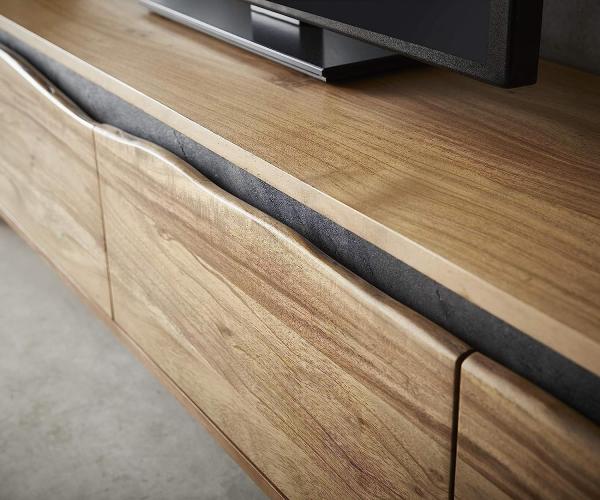 TV-Board Stonegrace Natur 220 x 35 x 45 cm Akazie 4 Türen Baumkante Bild 4