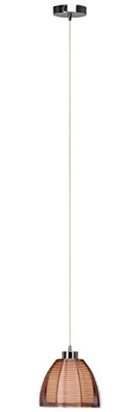 BRILLIANT Lampe Relax Pendelleuchte 20cm bronze/chrom | 1x A60, E27, 60W, g.f. Normallampen n. ent. | In der Höhe einstellbar / Kabel kürzbar | Für LED-Leuchtmittel geeignet