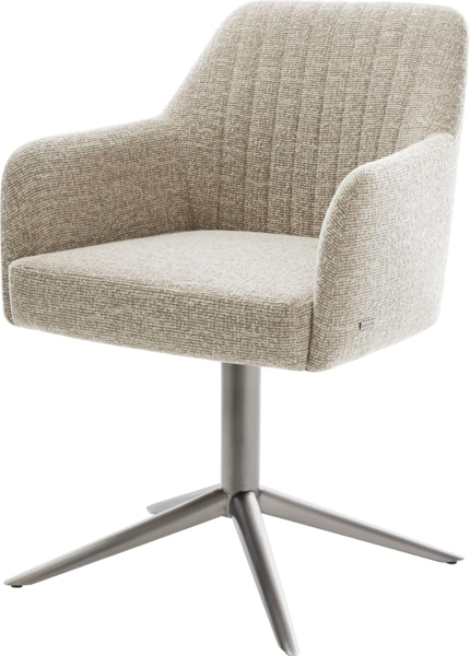 Drehstuhl Greg-Flex Webstoff Soft Beige Fußkreuz Graphit 360° drehbar Wippfunktion Taschenfederkern