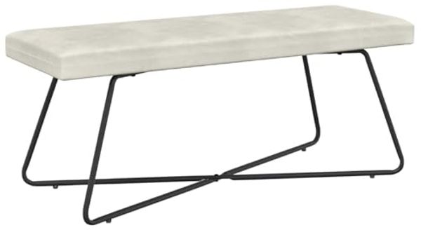 vidaXL Bank Uni Creme 110 x 40 x 45 cm Samt 42038351