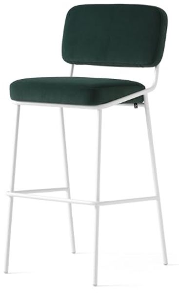 Connubia, Hocker Sixty starr, Metallgestell weiß, optisch-matt Sitz Wald