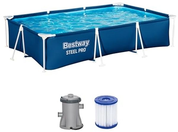 Bestway 'Steel Pro' Frame Pool, inkl. Filterpumpe, Stahl / Kunststoff blau, 300 x 201 x 66 cm
