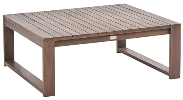 Beliani 'TIMOR' Gartentisch, Akazienholz dunkelbraun, 90 x 75 x 35 cm