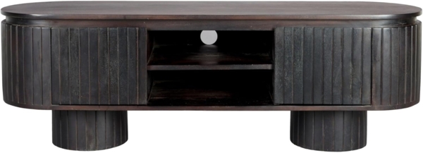 Lowboard KENJI aus Mangoholz mit schwarzem Finnish von DutchBone