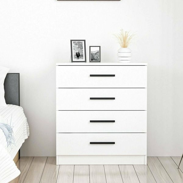 Dmora Kommode Elgafar 70 x 79 x 42h cm Weiß 4 Schubladen