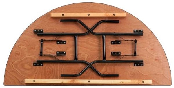 Flash Furniture Furman 1,52 m Halbrunder Allanlass-Holz-Klapptisch, zusammenklappbar, tragbar, halbrund, Banketttisch mit Holzplatte, Natur/Schwarz Bild 6