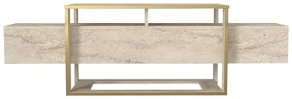 moebel17 Lowboard Lowboard Beige mit Granit Optik