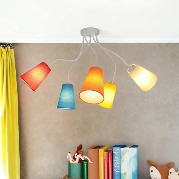 Licht-Erlebnisse Deckenleuchte WIRE, ohne Leuchtmittel, Deckenlampe Bunt flexible Arme stylisch Kinderzimmer Lampe