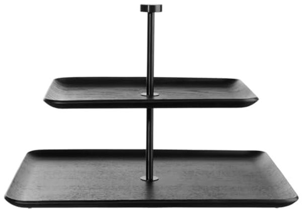 ASA Wood Weidenholz Schwarz Etagere 2-stufig rechteckig 36x28x25 cm