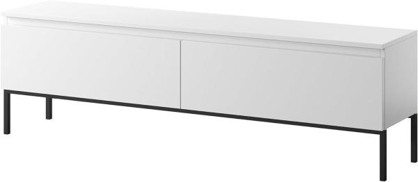 Selsey Bemmi - TV-Schrank Lowboard, Weiß mit schwarzen Beinen, 150 cm