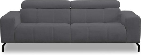 DOMO. Collection Cunelli Ecksofa, Sofa mit Rückenfunktion, Garnitur mit Relaxfunktion, anthrazit, 238 x 104 x 79 cm