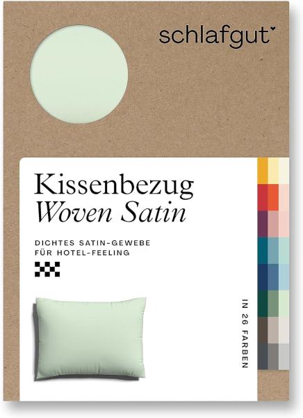 Schlafgut Woven Satin Bettwäsche|Kissenbezug einzeln 60x80 cm| green-light