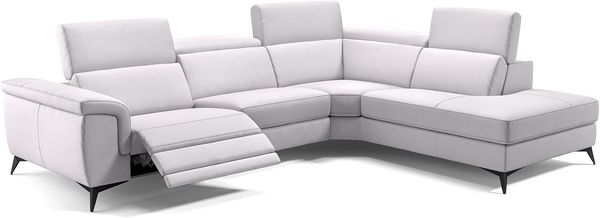 Sofanella Sofalandschaft AMARO Ledergarnitur Echtleder Eckcouch in Weiß M: 308 Breite x 108 Tiefe