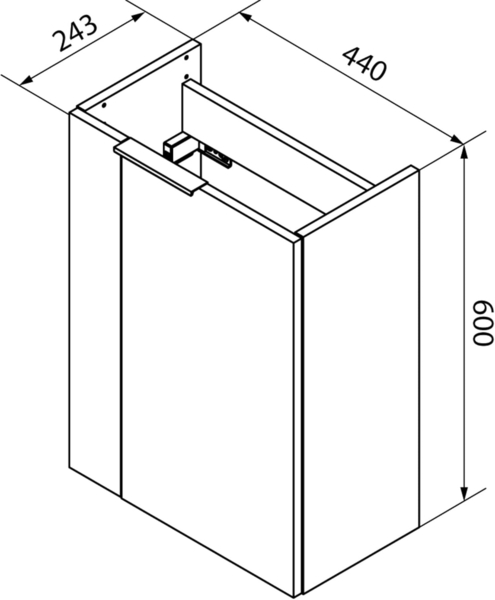 FACKELMANN SBC B.PARIS Gäste WC Waschtisch Set 45 cm breit, Schwarz matt, Waschbecken Keramik Weiß, Hahnloch links, Türanschlag rechts Bild 3