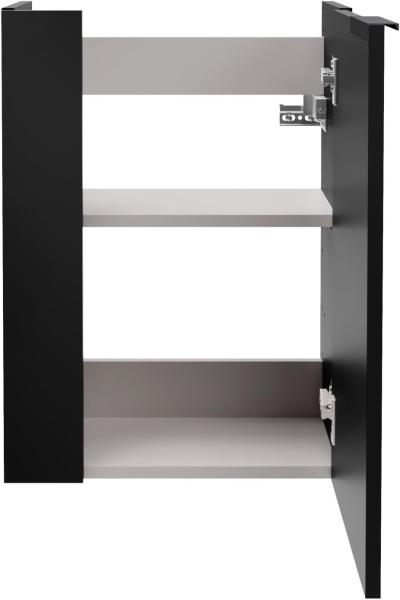 FACKELMANN SBC B.PARIS Gäste WC Waschtisch Set 45 cm breit, Schwarz matt, Waschbecken Keramik Weiß, Hahnloch links, Türanschlag rechts Bild 4