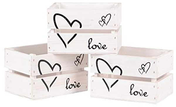UNUS HOME Dekokiste Holzkiste Love 3er Set