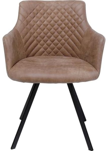 Kare Design Drehstuhl Coco, Braun, Esszimmerstuhl, 360 Grad drehbar, 84 x 53 x 60 cm (H/B/T)