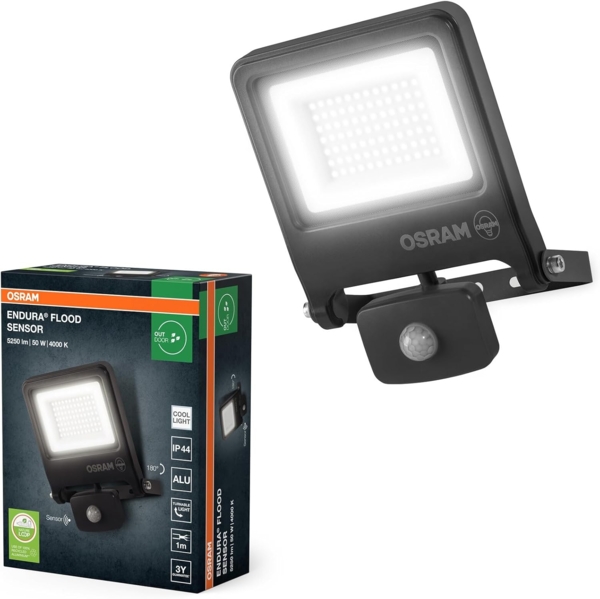 Osram Außenleuchte ENDURA Flood Bewegungsmelder 50W PCR dunkelgrau kaltweiß