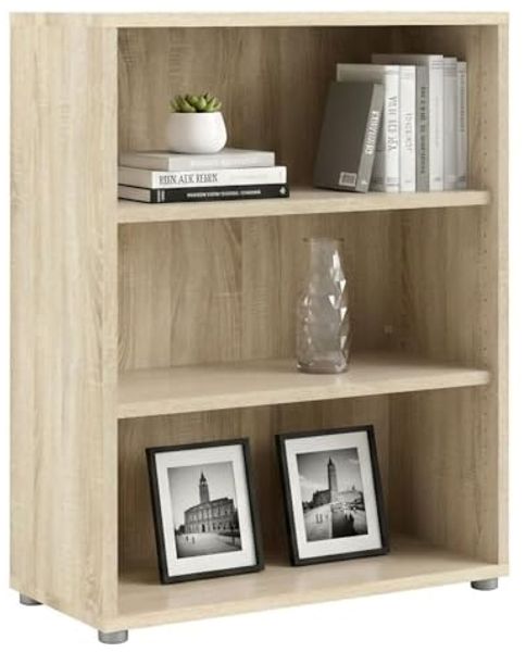 Dmora - Sybille Bücherregal, Büroregal, Bücherregal, Bibliothek, 89 x 40 x 113 cm, Eiche Bild 3