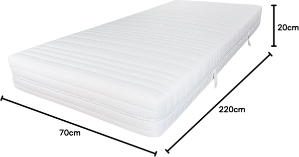 AM Qualitätsmatratzen Orthopädische 7-Zonen Taschenfederkernmatratze 70x220 cm - H3 Matratze - Made in Germany Bild 2