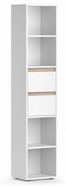 Vicco Bücherregal Robert Wandregal Kinderschrank Büroregal Regal Schrank Weiß, 36,2 x 171 x 29,9 cm