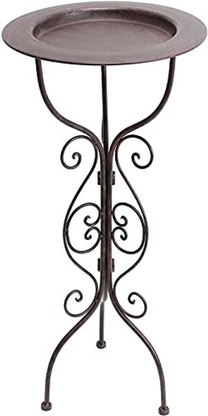 Dekoleidenschaft Beistelltisch "Country-Style" Ständer aus Metall, schwarz, mit abnehmbarem Tablett, Dekoständer, Blumenständer, Deko Pflanzenständer, Dekoschale, Teetisch