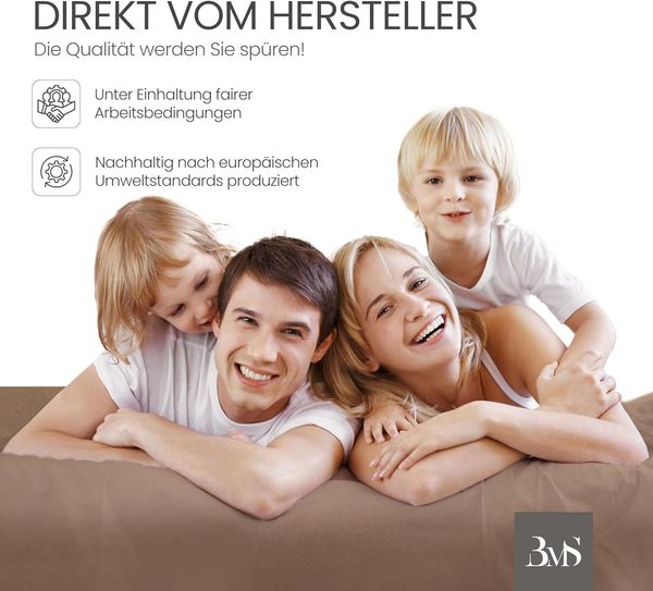 Bettwaesche-mit-Stil Mako-Satin Spannbettlaken hellbraun 120x200cm Bild 7