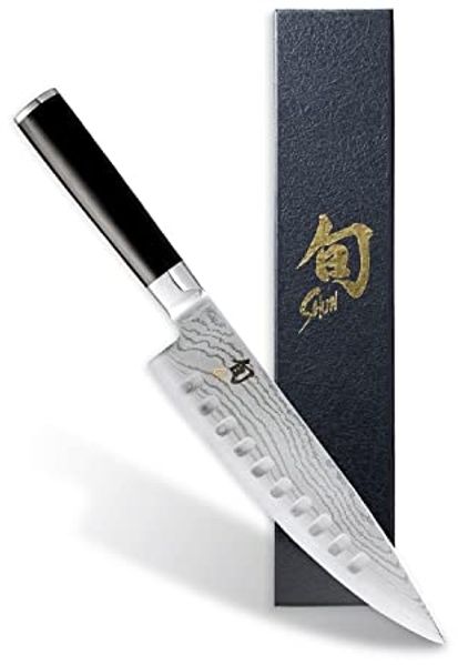 KAI DM-0719 Shun Kochmesser mit Kullenschliff, Black, 8 Zoll