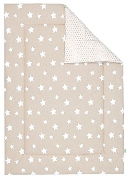 Odenwälder Wende-Krabbeldecke white stars iced coffee, Größe:100x135
