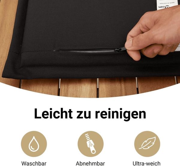 vidaXL 5-tlg. Garten-Sofagarnitur mit Kissen Schwarz Poly Rattan 3252422 Bild 6