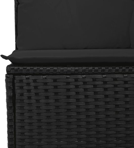vidaXL 5-tlg. Garten-Sofagarnitur mit Kissen Schwarz Poly Rattan 3252422 Bild 7