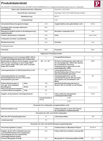 Paulmann 28715 LED Standardform 6,5W E27 Gold Goldlicht Bild 9
