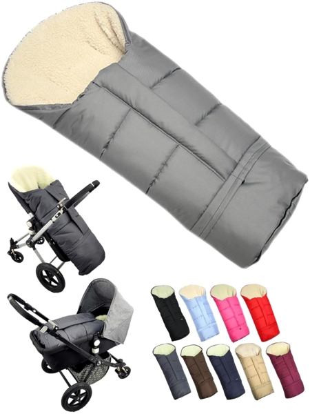 BambiniWelt by Rafael K. Fußsack Winterfußsack Fußsack für Kinderwagen Buggy mumienform Wolle UNI