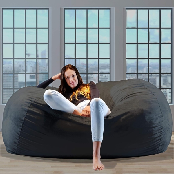 Charlie & Finn, 1500 l, Memory-Foam Füllung und Velour-Kuschelbezug in Platin Grau, 80 x 140 x 180 cm Bild 2