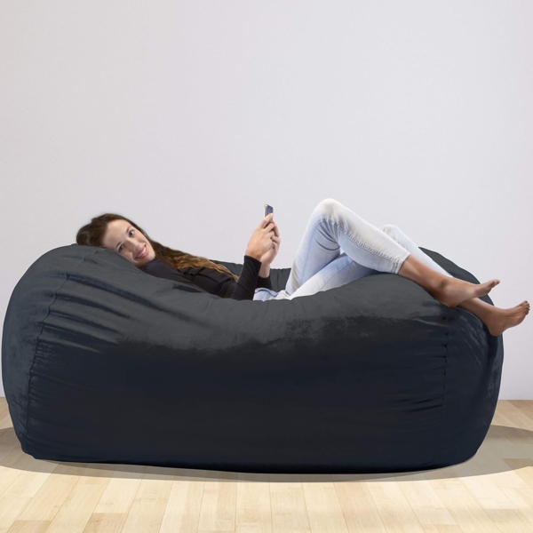 Charlie & Finn, 1500 l, Memory-Foam Füllung und Velour-Kuschelbezug in Platin Grau, 80 x 140 x 180 cm Bild 5