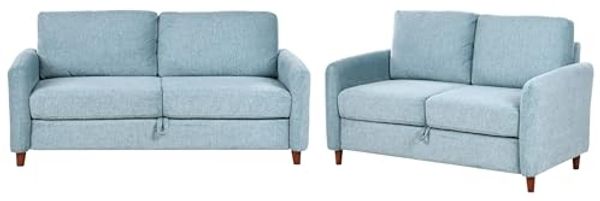 Sofa Set 5-Sitzer MARE Stoff Blau mit Stauraum