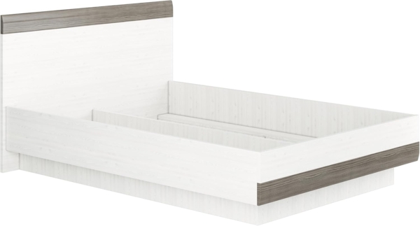 Bett ""Blanco"" Doppelbett 140x200cm Pinie weiß grau MDF